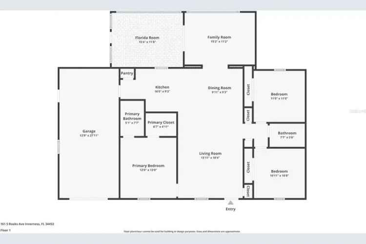 House For Sale , 161, South Rooks Avenue, Inverness Highlands North, Florida